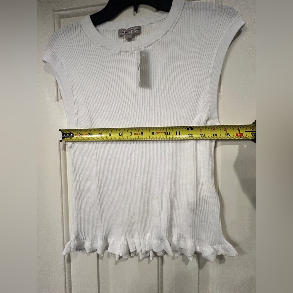 NWT J. Crew Ruffle-trim shell tank top in premium ultra-fine cotton Size L - Picture 7 of 9